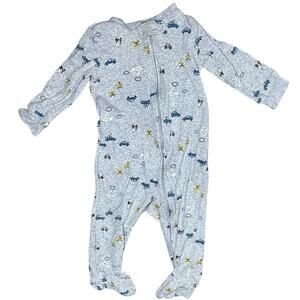 9M Baby Grey Transportation Footie Pajama PJ